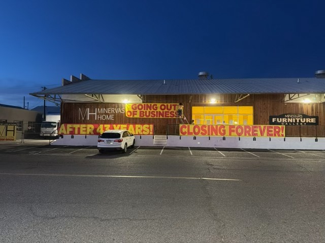 Minerva's Furniture in Turlock, Calif. is going out of business. Photo courtesy of Wahlquist Promotions.